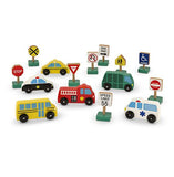 Melissa & Doug, Wooden Vehicles and Traffic Signs, Toys