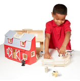 Melissa & Doug, Wooden Fold & Go Barn, Toys