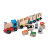 Melissa & Doug, Wooden Farm Train Toy Set, Toys