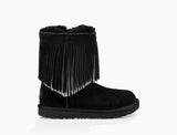 UGG Kid's Classic II Short Fringe - Black