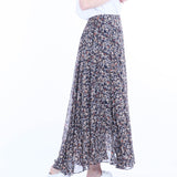 Siero Wear, Chiffon flower pattern pleats Skirt, women clothes