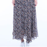 Siero Wear, Chiffon flower pattern pleats Skirt, women clothes