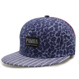 Pamoa Pmcf520 Stripe Leopard Snapback with leather Patch