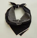 leez silk scarf black and white