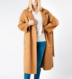 LEEZ Women Double Face Wool Coat - Camel