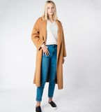 LEEZ Women Double Face Wool Coat - Camel