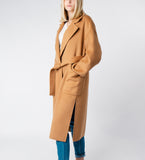 LEEZ Women Double Face Wool Coat - Camel