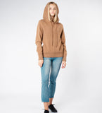 LEEZ Women Wool Hoodie  - Camel