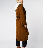 LEEZ Women Double Face Wool-Cashmere Coat - Brown