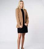 LEEZ Women Merino Wool Blazer - Khaki