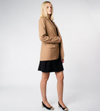 LEEZ Women Merino Wool Blazer - Khaki