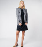 LEEZ Women Wool Blend Blazer - Grey