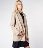 LEEZ Women Wool Blazer - Beige