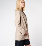 LEEZ Women Wool Blazer - Beige