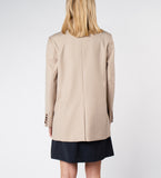 LEEZ Women Wool Blazer - Beige