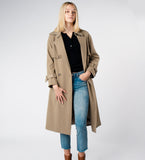 LEEZ Women Trench Coat - Peanut