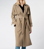 LEEZ Women Trench Coat - Peanut