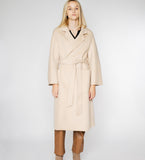 LEEZ Women Double Face Wool-Cashmere Coat - Beige