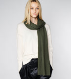 LEEZ Women Knitted Scarf in Cashmere - Olive