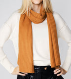 LEEZ Women Knitted Scarf in Cashmere - Orange