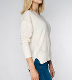 LEEZ Women Cashmere V-Neck Sweater - White