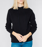 LEEZ Women Cashmere Hoodie  - Black