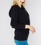 LEEZ Women Cashmere Hoodie  - Black