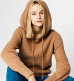 LEEZ Women Wool Hoodie  - Camel