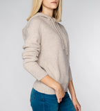 LEEZ Women Cashmere Hoodie  - Beige