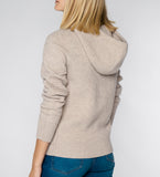 LEEZ Women Cashmere Hoodie  - Beige