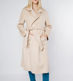 LEEZ Women Double Face Wool-Cashmere Coat - Beige