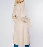 LEEZ Women Double Face Wool-Cashmere Coat - Beige