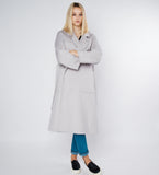 LEEZ Women Double Face Wool-Cashmere Coat - Gray