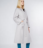 LEEZ Women Double Face Wool-Cashmere Coat - Gray