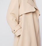 LEEZ Raglan Sleeve Mid-length Trench Coat Khaki