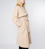 LEEZ Raglan Sleeve Mid-length Trench Coat Khaki