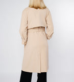 LEEZ Raglan Sleeve Mid-length Trench Coat Khaki