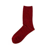 I hate Monday Socks-Unisex/Free Size-glitter pearl socks red