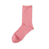 I hate Monday Socks-Unisex/Free Size-glitter pearl socks pink