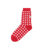 I hate Monday Socks-Unisex/Free Size-tartan flower red