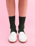 I hate Monday, glitter pearl socks green, Accessories