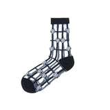 I hate Monday Socks-Unisex/Free Size-mesh flower black