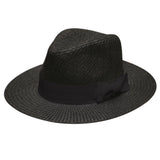 Pamoa, Pamoa Pms470 Wide Brim Straw Fedora Hat, Accessories