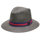 Pamoa, Pamoa Pms480 Wide Brim Straw Fedora Hat with Band, Accessories