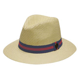 Pamoa, Pamoa Pms480 Wide Brim Straw Fedora Hat with Band, Accessories