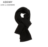 LEEZ Women Knitted Scarf in Cashmere - Black