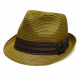 Pamoa Pms490 Solid Paper Braided Trilby Straw Fedora