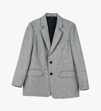 LEEZ Women Wool Blend Blazer - Grey