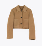 LEEZ Women Wool Short Coat - Camel