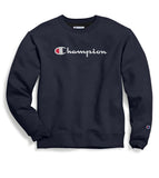 Champion Men's Powerblend Crew Fleece Script Logo